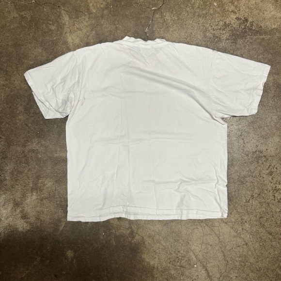 ONEITA POWER-T Mens XL White Graphic T-Shirt Vintage A Garden Story Floral Art 9 - Picture 7 of 7